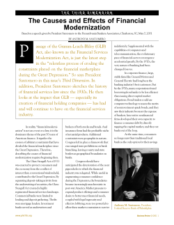 The Causes and Effects of Financial Modernization