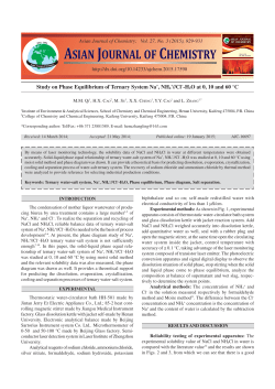 asian journal of chemistry asian journal of chemistry