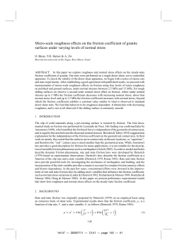 Micro-scale roughness effects on the friction coefficient of granite