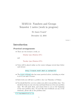 MAS114: Numbers and Groups Semester 1 notes (work in progress)
