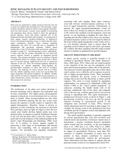 IONIC SIGNALING IN PLANT GRAVITY AND TOUCH RESPONSES