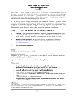 Paseo Senter at Coyote Creek Tenant Selection