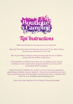 Tipi Instructions - Boutique Camping