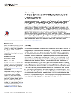 Primary Succession on a Hawaiian Dryland Chronosequence (PDF