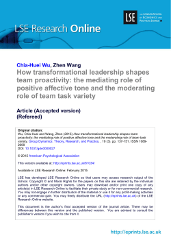How transformational leadership shapes team proactivity: the
