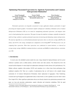 Optimizing Polynomial Expressions by Algebraic Factorization and