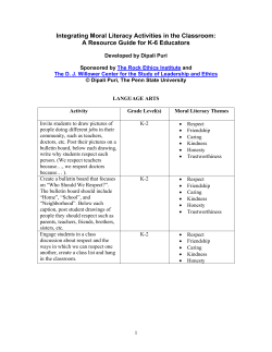 Moral Literacy Activities K-6