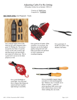 Adjusting Carbs For Re-Jetting