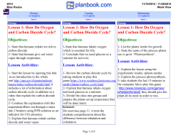 Lesson 1: How Do Oxygen and Carbon Dioxide Cycle? Objectives