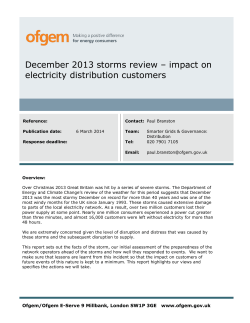 December 2013 storms review &ndash; impact on electricity