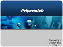 Polynomials