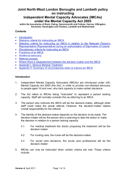 Lambeth IMCA Referral Guidelines