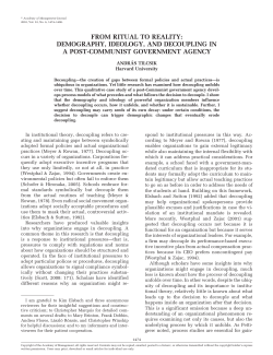 From Ritual to Reality: Demography, Ideology, and Decoupling in a