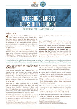 INCREASING CHILDREN`S ACCESS TO HIV TREATMENT