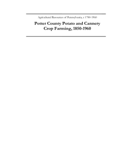 Potter County Potato and Cannery Crop Farming