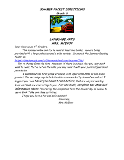 SUMMER PACKET DIRECTIONS Grade 6
