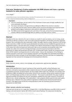 Coal mine `dewatering` of saline wastewater into NSW