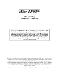 1999 AP Art History Commentary - AP Central