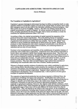 CAPITALISM AND AGRICULTURE: THE SOUTH - SAS