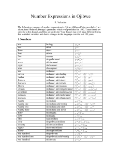 Number Expressions in Ojibwe