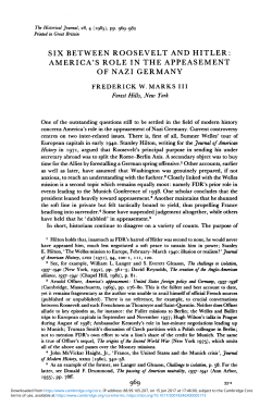 America`s Role in the Appeasement of Nazi Germany