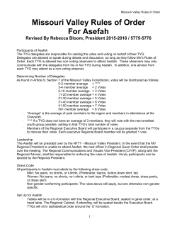 Missouri Valley Rules of Order For Asefah - NFTY-MV