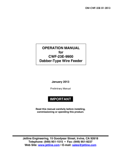 OPERATION MANUAL for CWF-23E-9900 Dabber
