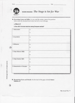 GUIDED READING The Stage is Setfor War --