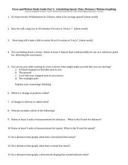 Force and Motion Study Guide Part 1: Calculating Speed, Time