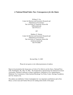 A National Retail Sales Tax - Federation of Tax Administrators