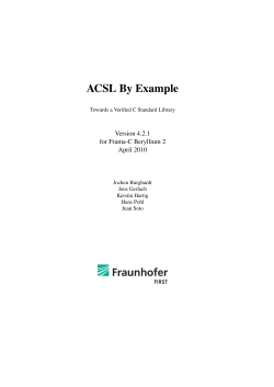 ACSL By Example