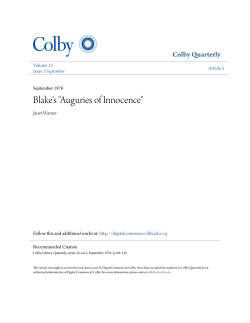 Blake`s "Auguries of Innocence"