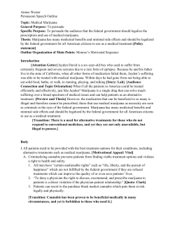 Aimee Wester Persuasion Speech Outline Topic