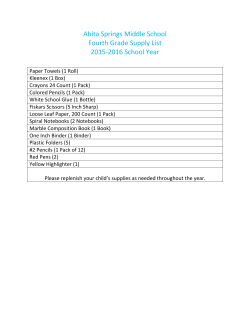 Abita Springs Middle School Fourth Grade Supply List 2015