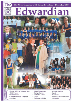 December 2000 - St Edwards College Magazines