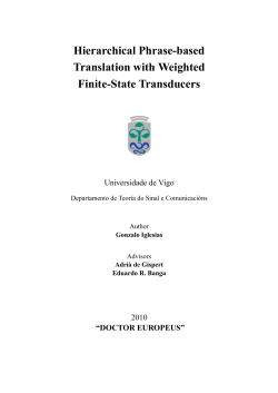 Hierarchical Phrase-based Translation with Weighted Finite