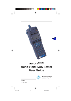 auroraSonata Hand Held ISDN Tester User Guide