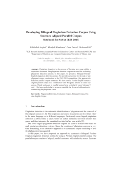 Developing Bilingual Plagiarism Detection Corpus Using Sentence