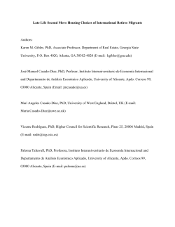 Late Life Second Move Housing Choices of International