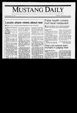 Mustang Daily, January 15, 1991