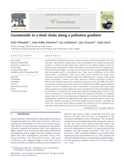 Carotenoids in a food chain along a pollution gradient