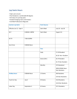 Lap Swim Hours - City of Concord, California