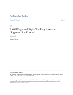 A Well Regulated Right: The Early American