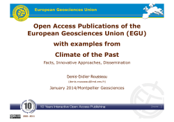 Open Access Publications of the European Geosciences Union
