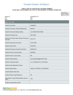 Example Student Aid Report