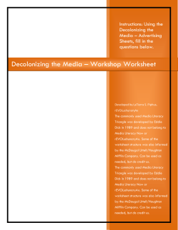 Decolonizing the Media &ndash; Workshop Worksheet