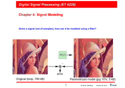Digital Signal Processing (ET 4235) Chapter 4: Signal Modeling