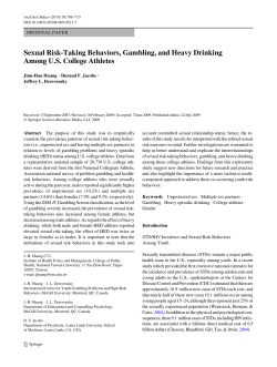 Sexual Risk-Taking Behaviors, Gambling, and