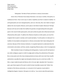 TalkingBackRolePoetsPoemsLiteraryConversation