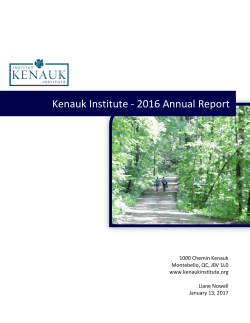 Kenauk Institute - 2016 Annual Report